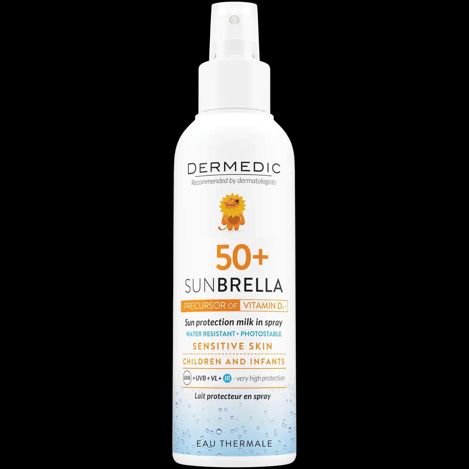 Dermedic Sunbrella Baby mleczko ochronne do opalania w sprayu SPF50+, 150 ml