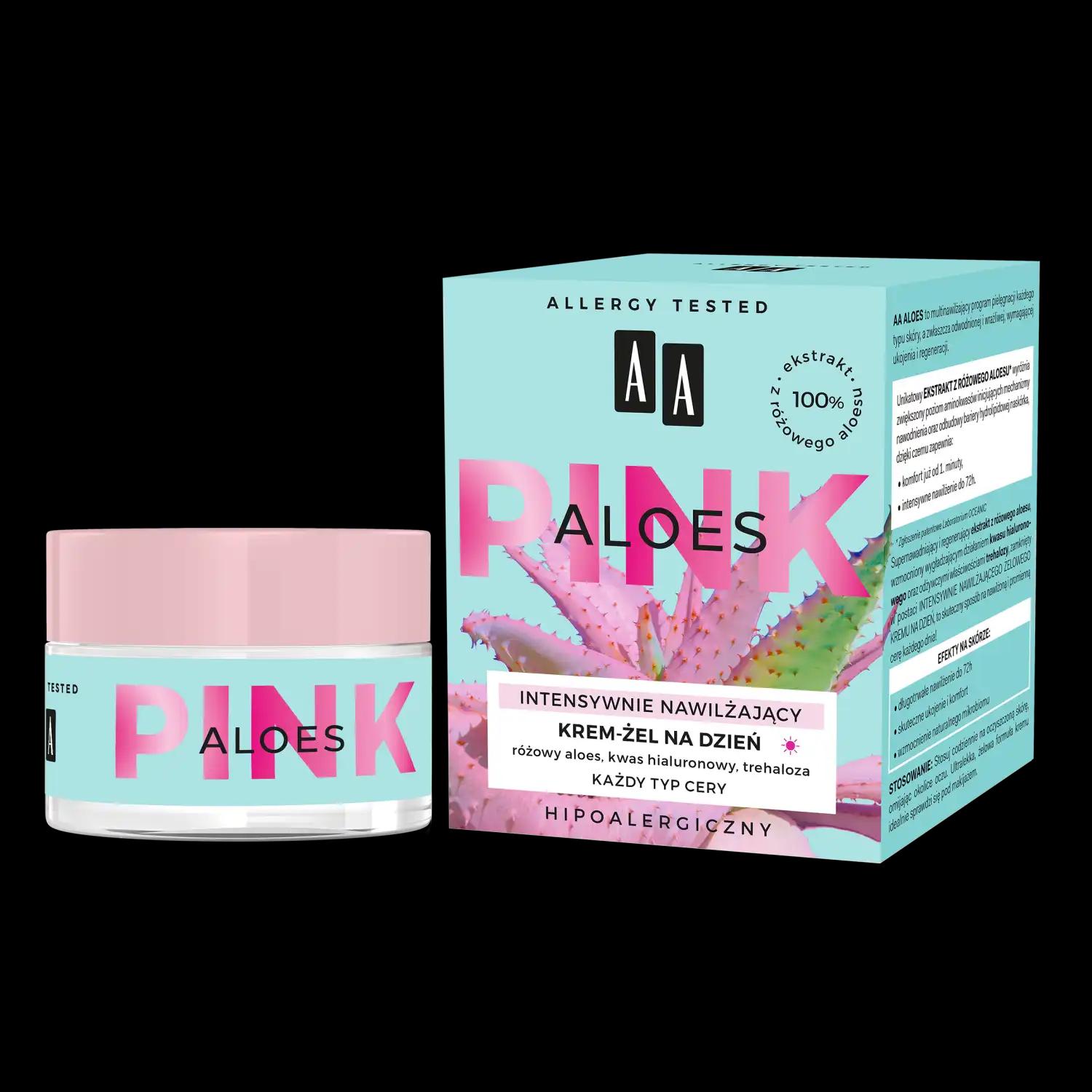 AA Aloes Pink nawilżający krem do twarzy na dzień, 50 ml