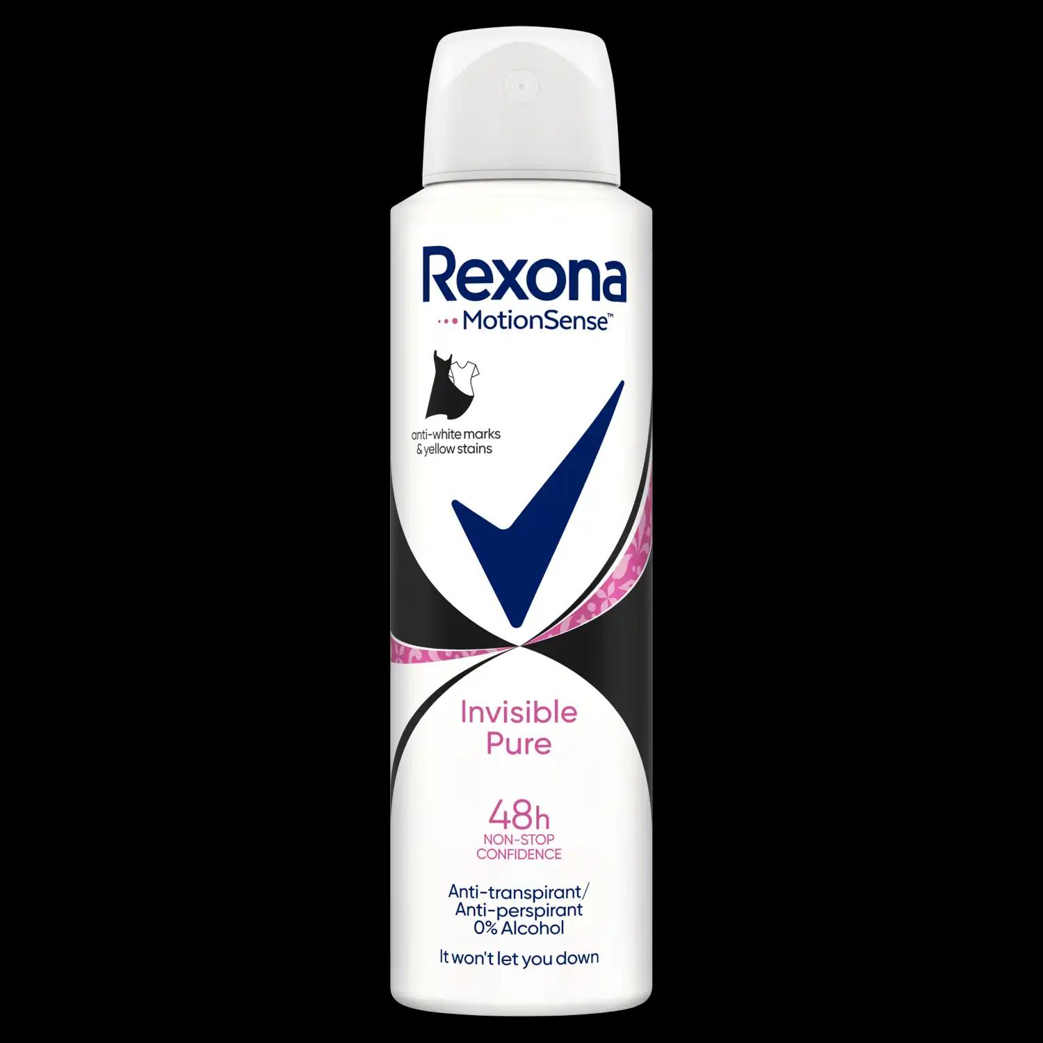 Rexona Invisible Pure antyperspirant damski w sprayu, 150 ml