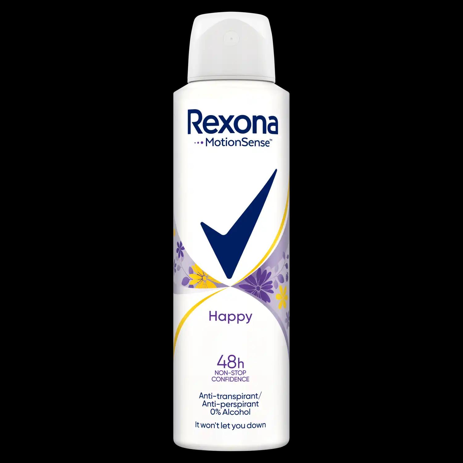 Rexona Happy Morning Peach & Wild Raspberry antyperspirant damski w sprayu, 150 ml