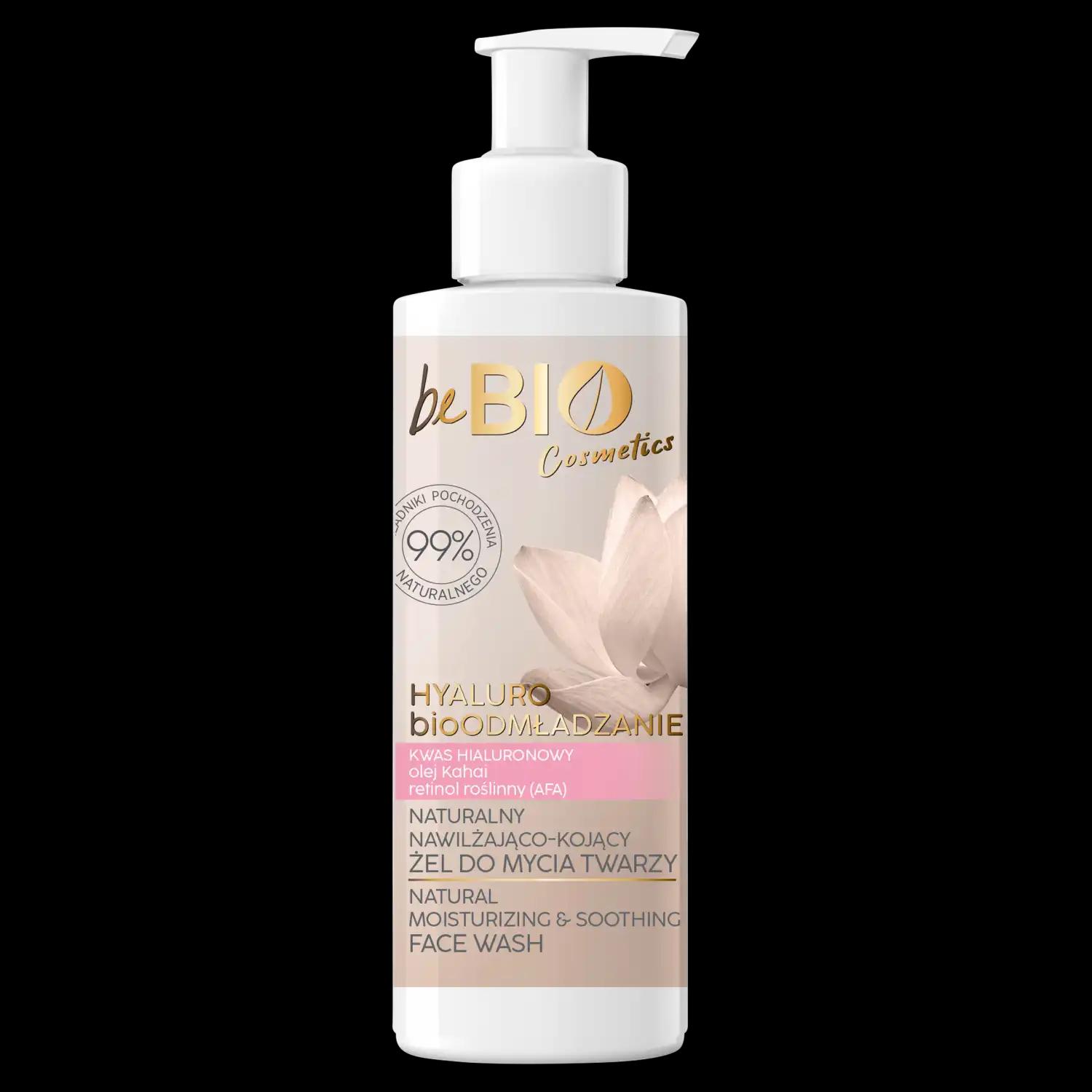 BeBio beBIO Cosmetics Hyaluro naturalny nawilżająco-kojący żel do mycia twarzy, 150 ml