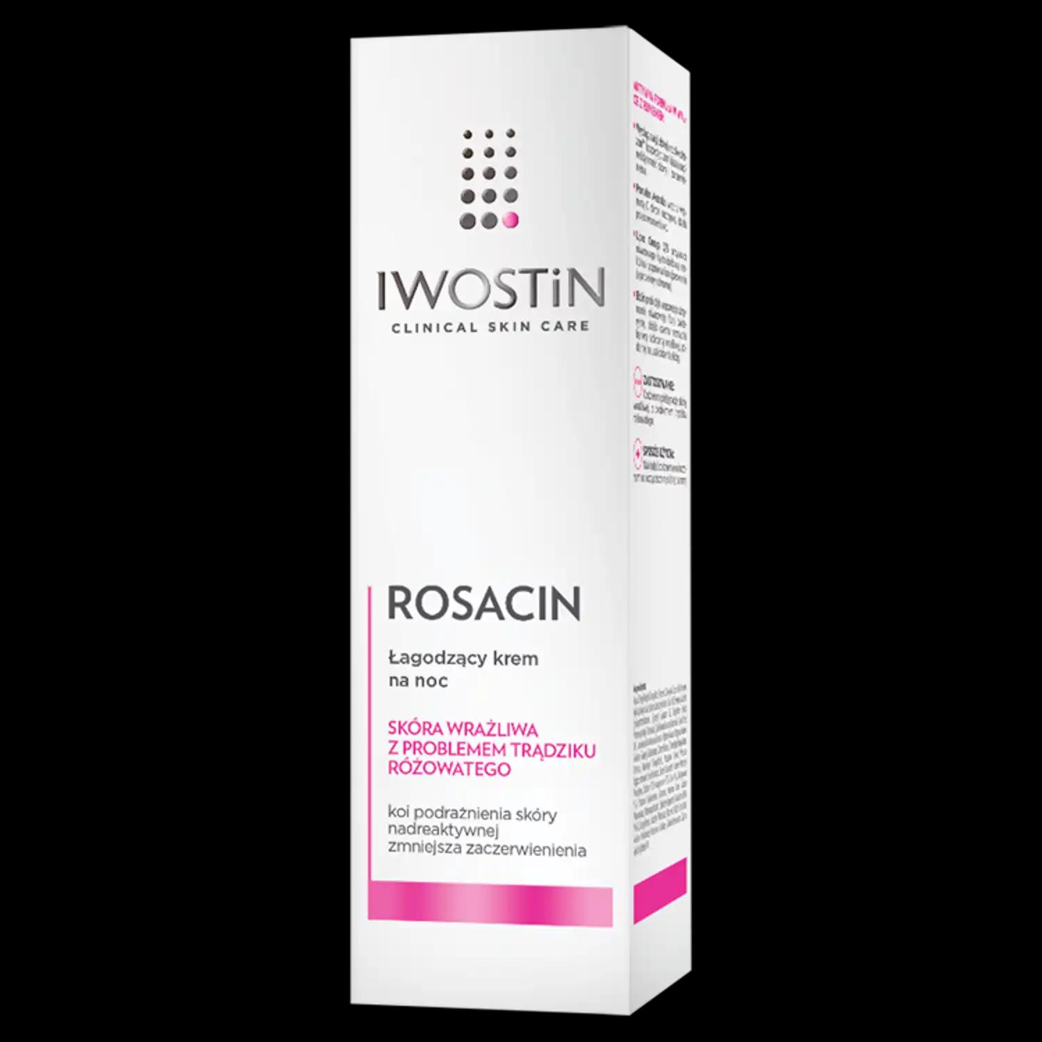 Iwostin Rosacin krem łagodzący do twarzy na noc, 40 ml