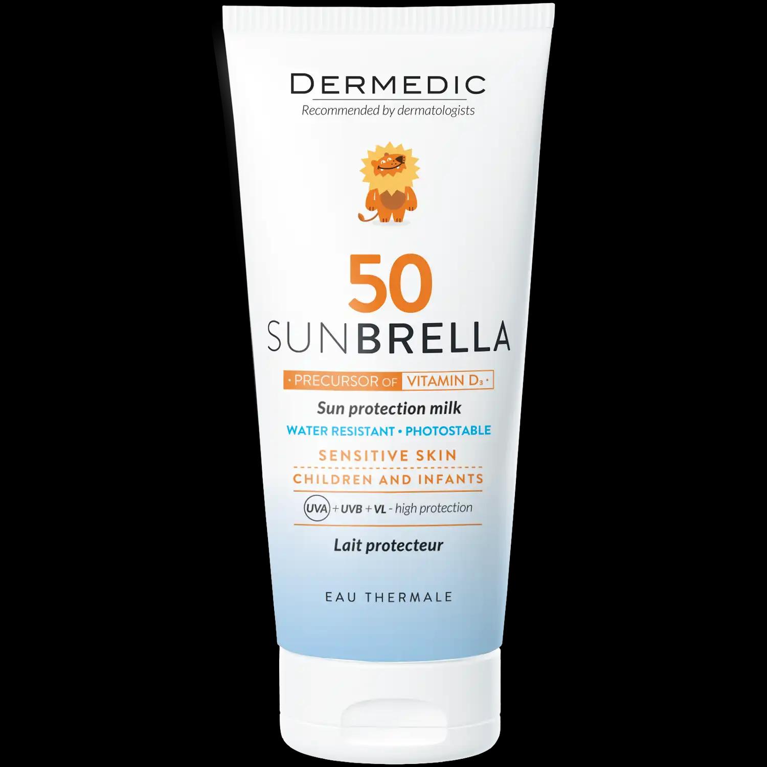 Dermedic Sunbrella wodoodporne mleczko ochronne dla dzieci SPF50, 100 g