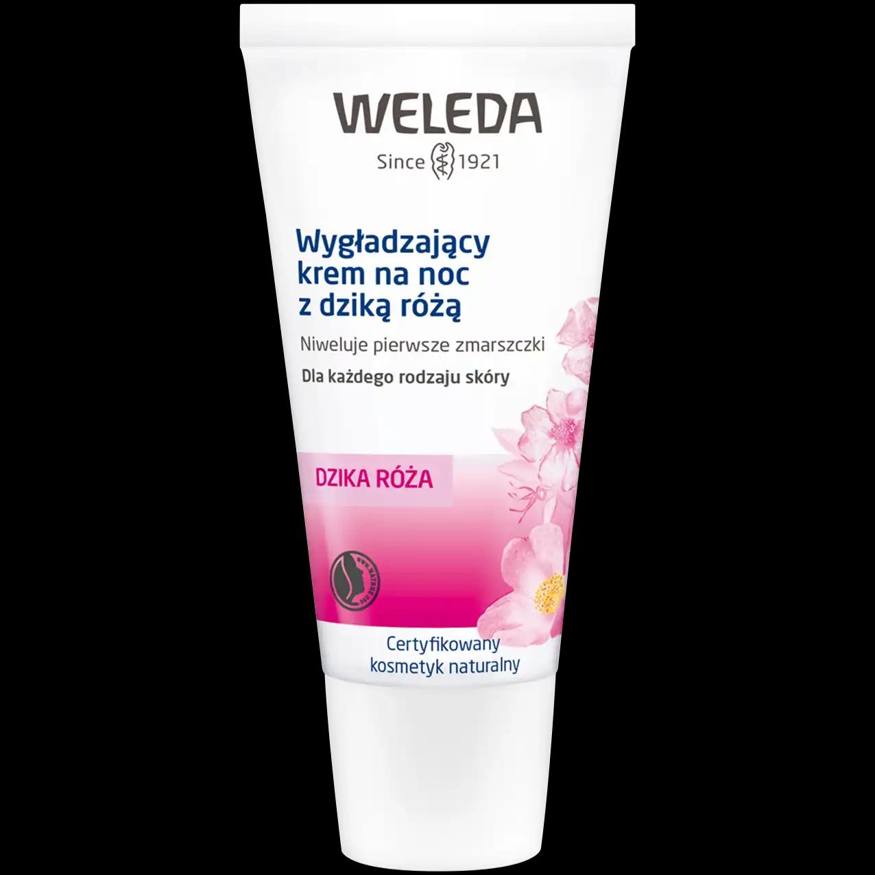 Weleda Dzika róża wygładzający krem do twarzy na noc, 30 ml