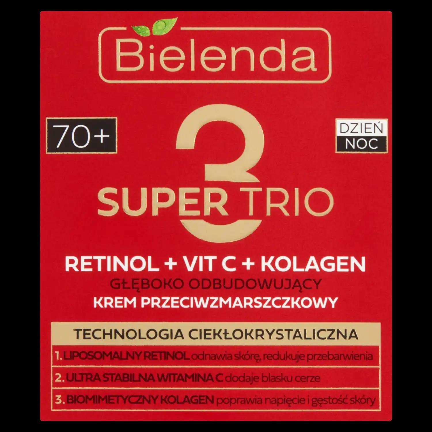 Bielenda Super Trio przeciwzmarszczkowy krem do twarzy 70+, 50 ml