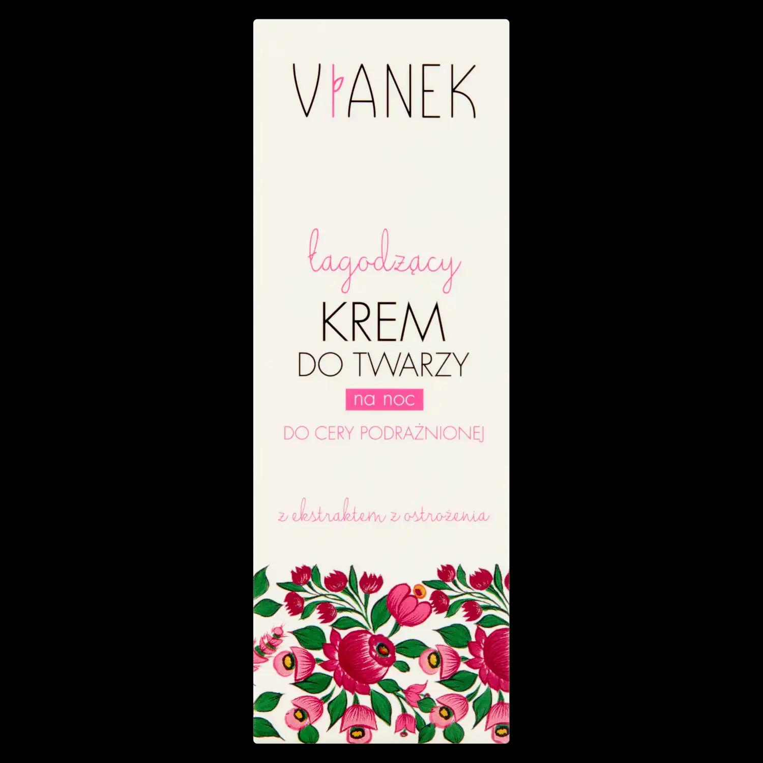 Vianek Łagodzący łagodzący krem do twarzy na noc, 50 ml