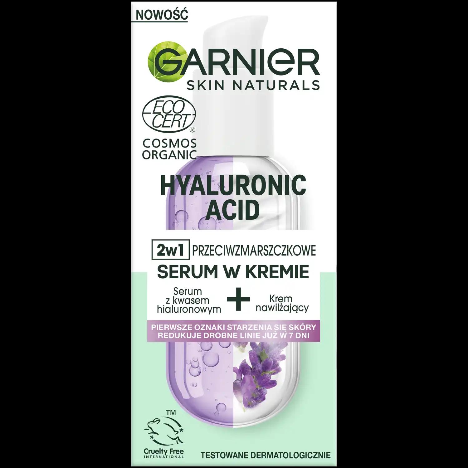 Garnier Hyaluronic Acid przeciwzmarszczkowe serum w kremie z witaminą C do twarzy, 50 ml