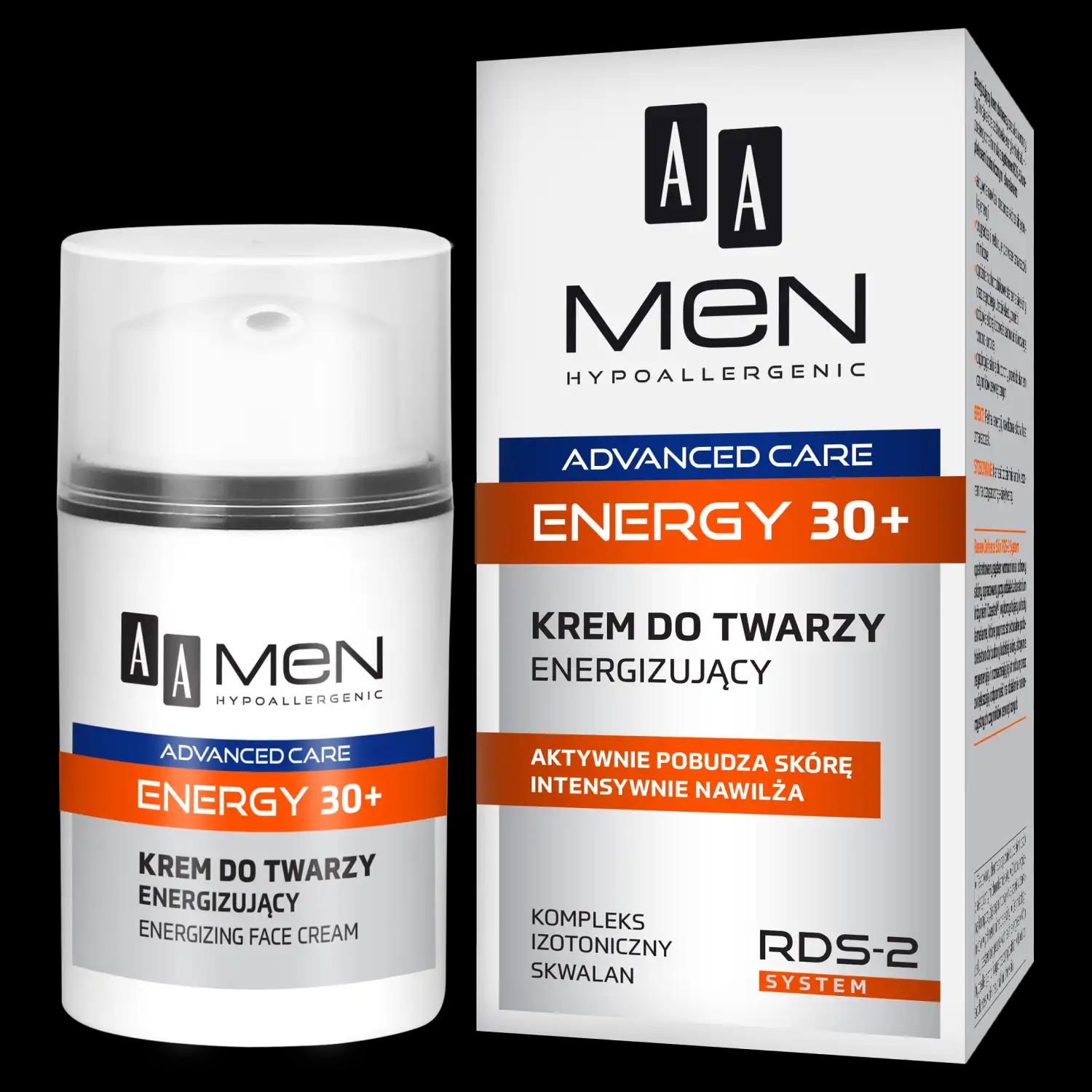 AA Men Advanced Care energizujący krem do twarzy 30+ męski, 50 ml