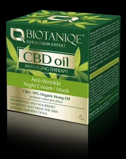 Biotaniqe Крем-маска CBD Oil нічна антивікова з канабідіолом, 50мл