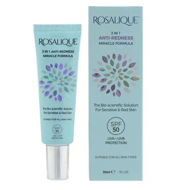 Rosalique 3in1 Anti-Redness wegański krem z filtrem maskujący zaczerwienienia skóry twarzy SPF 50, 30 ml