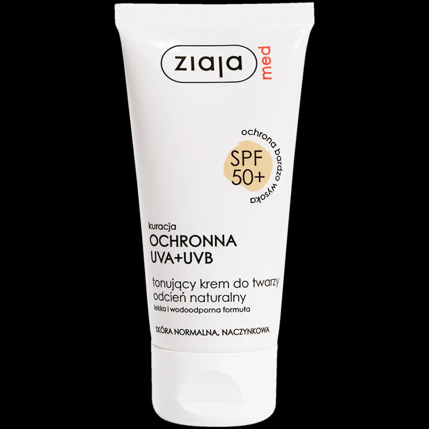 Ziaja med krem tonujący SPF50+ do twarzy, 50 ml