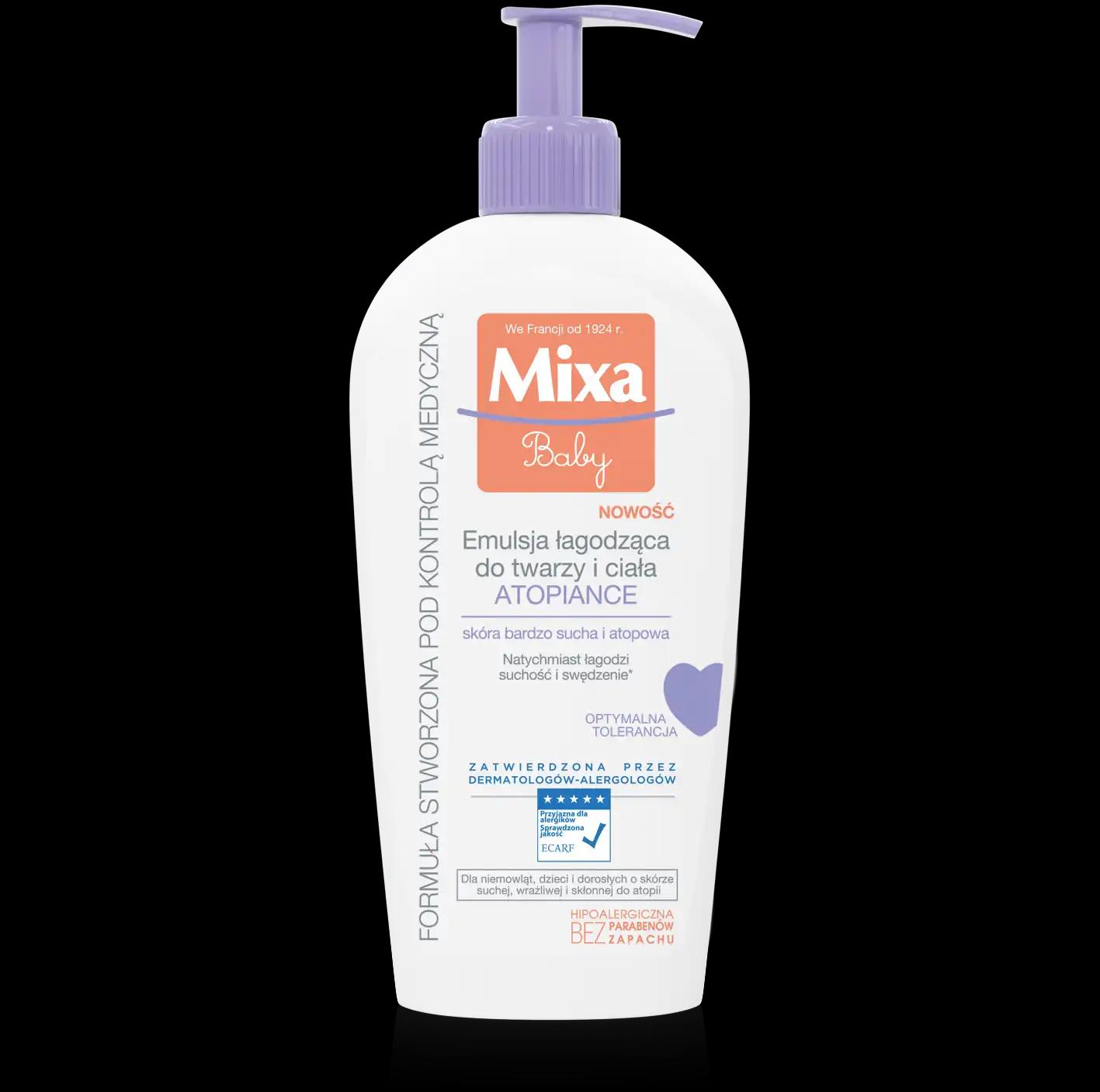 Mixa Baby emulsja łagodząca do twarzy i ciała, 250 ml