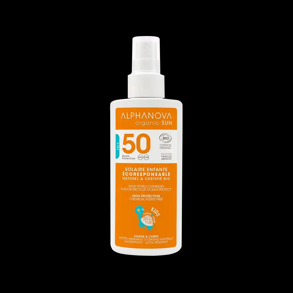 Alphanova Sun Kids bio spray przeciwsłoneczny SPF50 dla dzieci, 125 g