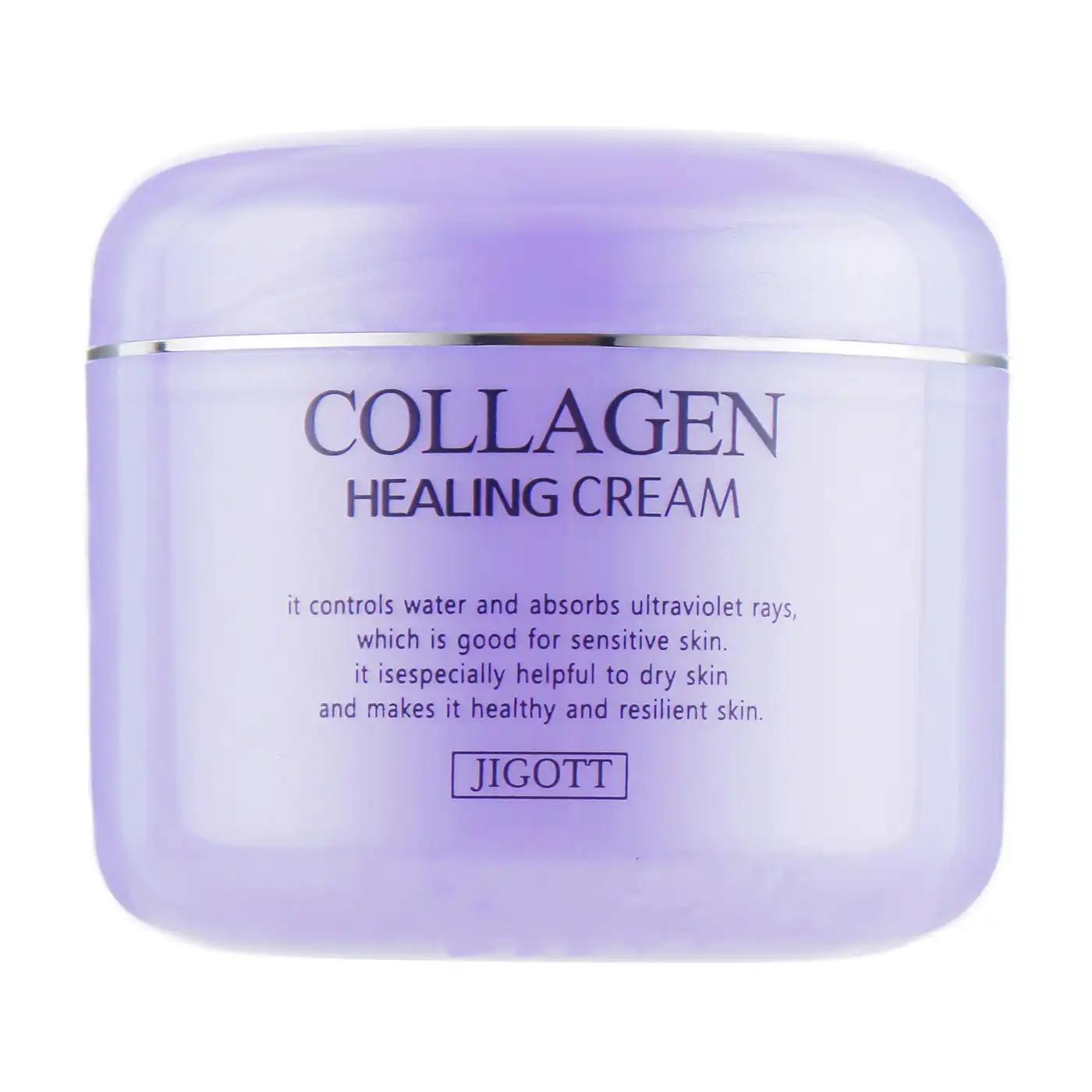 Jigott Живильний крем для обличчя Collagen Healing Cream з колагеном, 100 мл