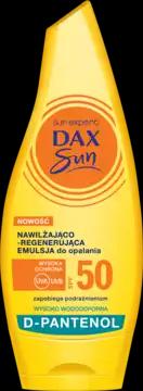 DAX SUN emulsja do opalania, nawilżająco-regenerująca, D-Pantenol, wysoko wodoodporna, SPF 50 175 ml