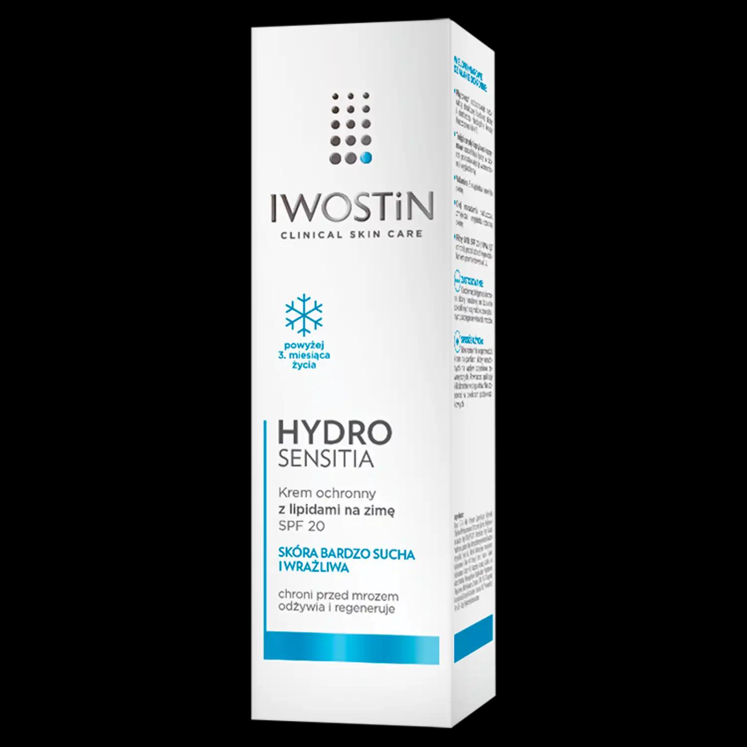 Iwostin Hydro Sensitia krem ochronny z lipidami na zimę do twarzy SPF20, 50 ml