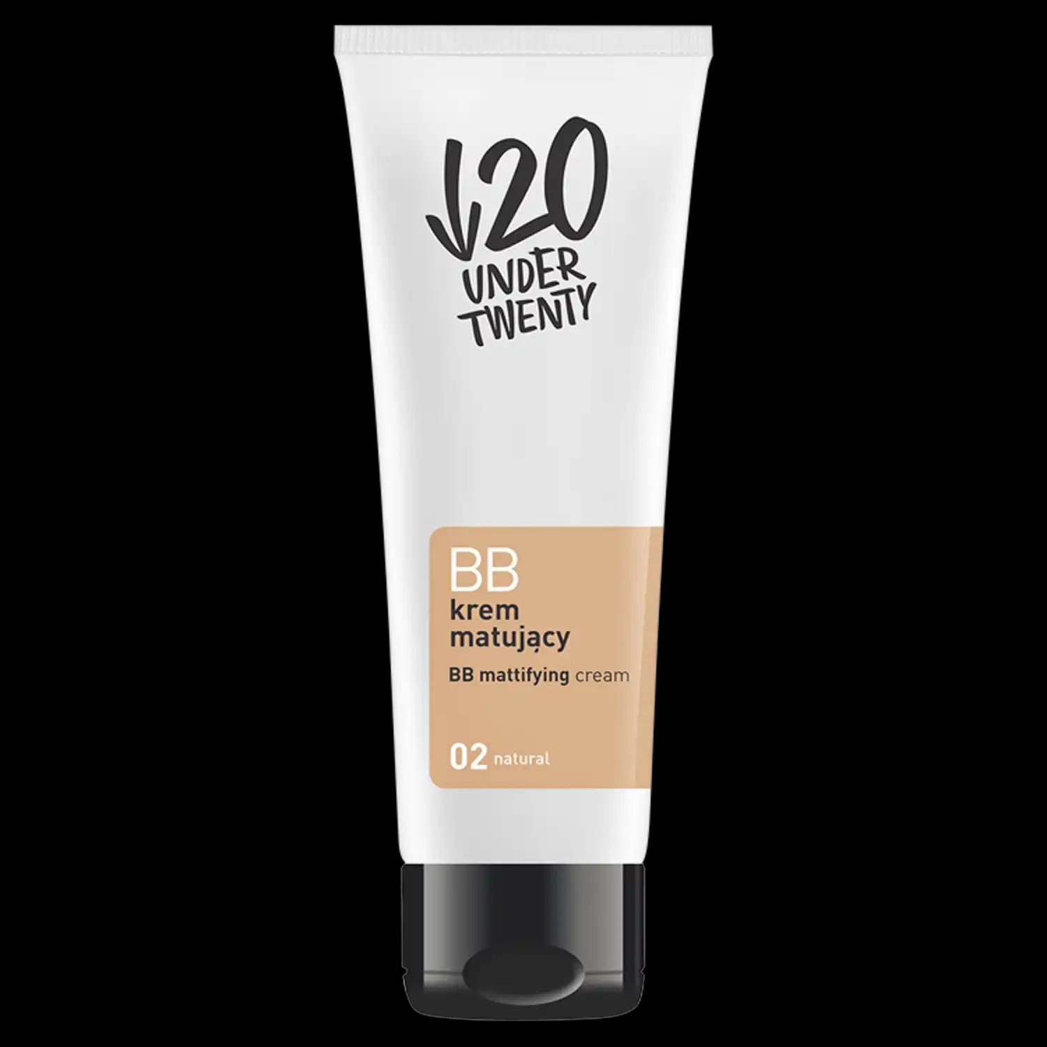 Under Twenty antybakteryjny krem matujący do twarzy 02, 60 ml