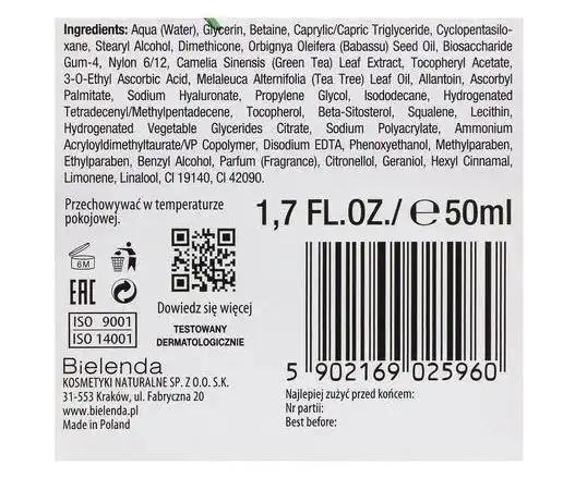 Bielenda Крем для обличчя, що матує Green tea Day Mattifying Face Cream для комбінованої шкіри