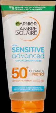 Garnier GARNIER AMBRE SOLAIRE Sensitive Advanced mleczko ochronne do ciała, SPF50+, dla skóry wrażliwej 175 ml