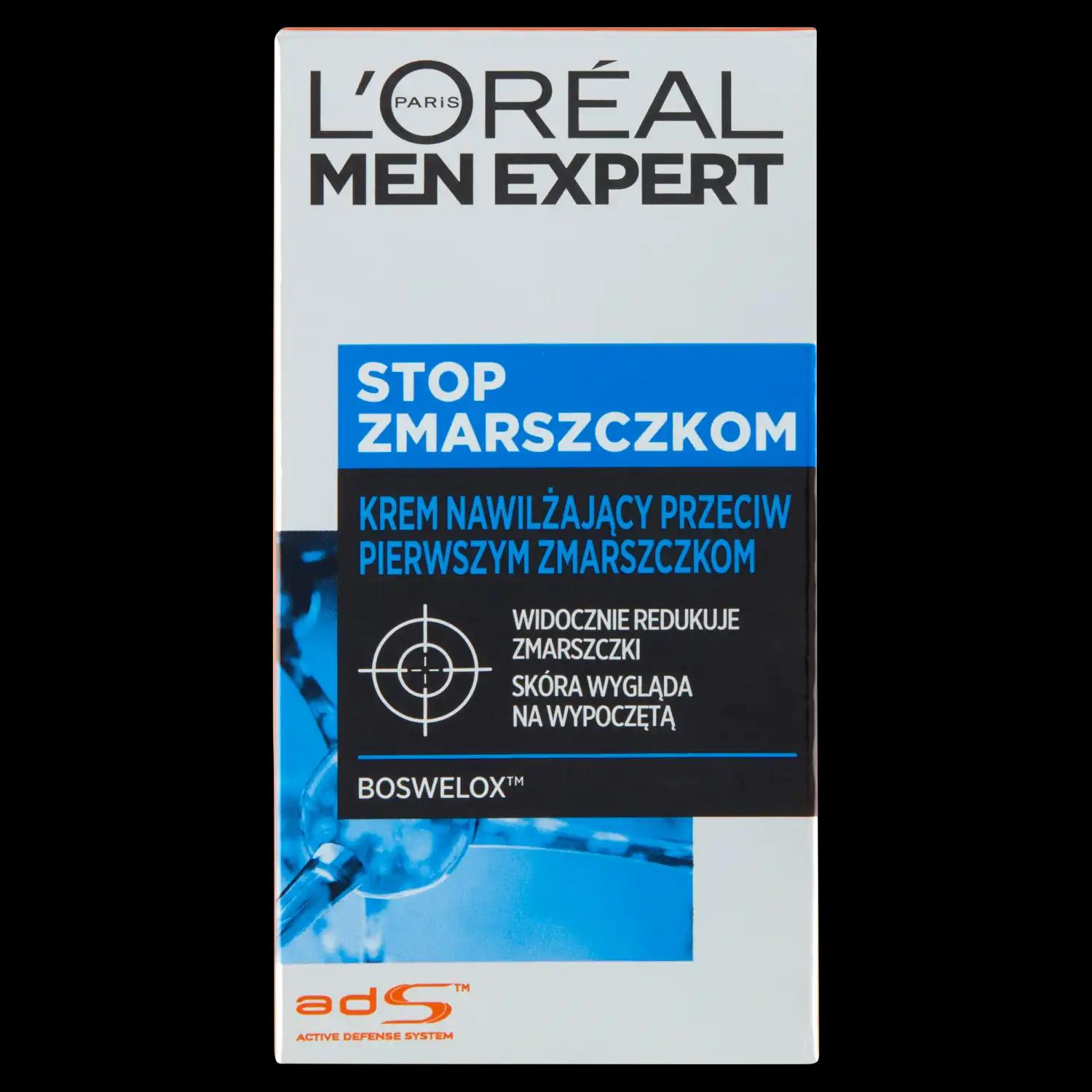 L'Oreal Paris Men Expert Stop Zmarszczkom nawilżający krem do twarzy przeciw pierwszym zmarszczkom męski, 50 ml