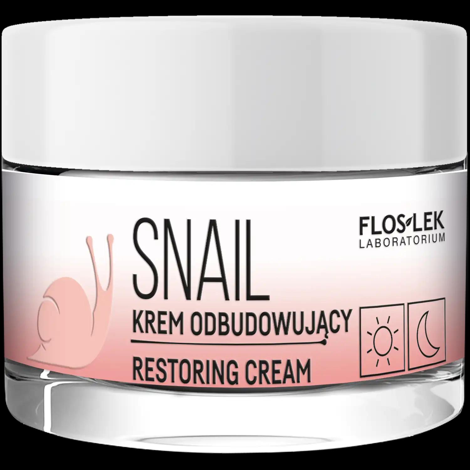 Floslek Snail odbudowujący krem do twarzy na dzień i noc, 50 ml