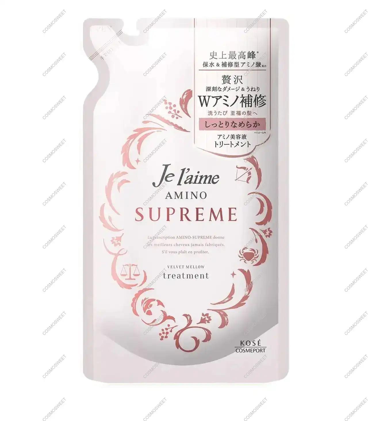 KOSE Відновлюючий для пошкодженого волосся Je l'aime Amino Supreme Velvet Mellow Kose Cosmeport 350 мл