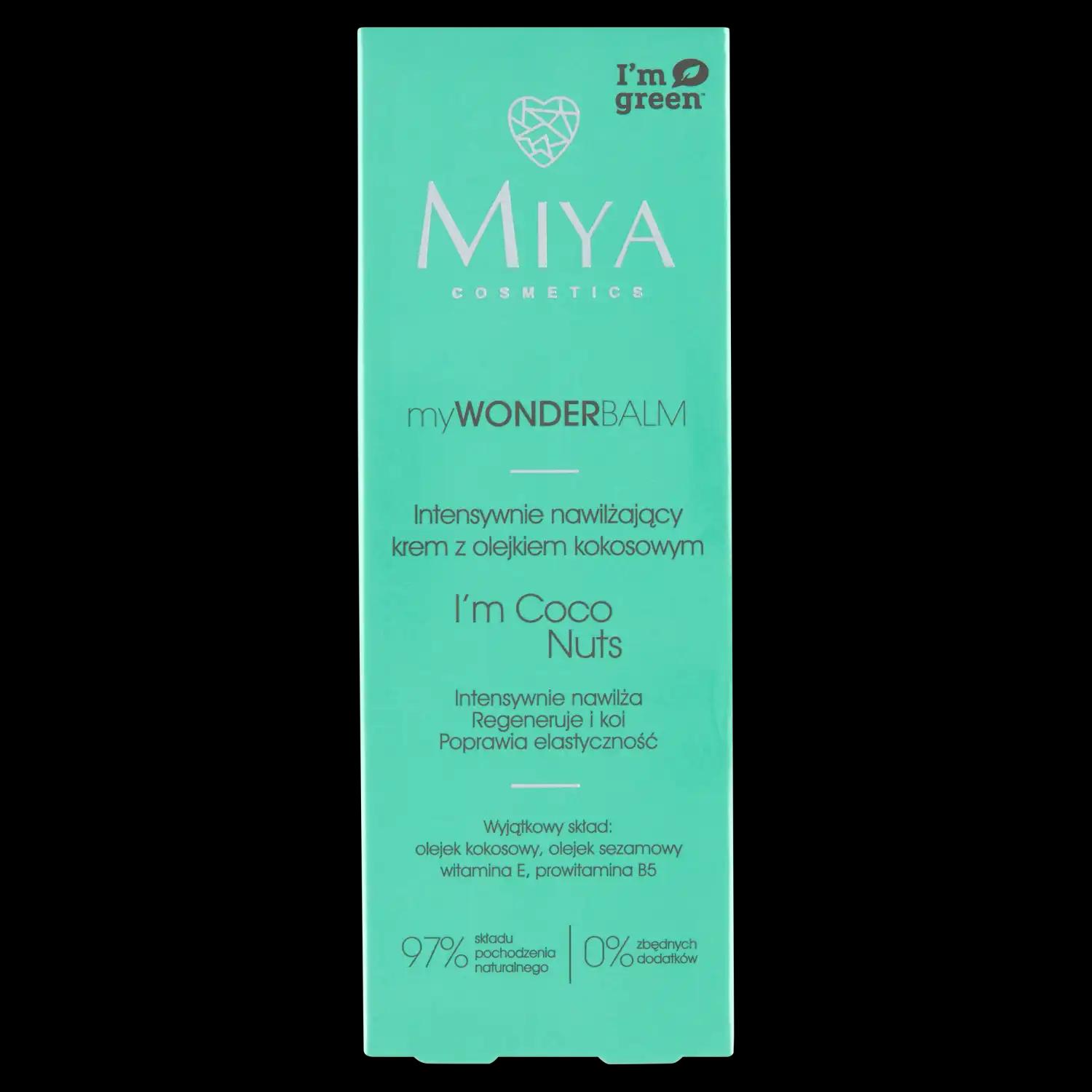 MIYA COSMETICS Miya Cosmetics MyWonderBalm krem do twarzy intensywnie nawilżający z olejkiem kokosowym, 75 ml