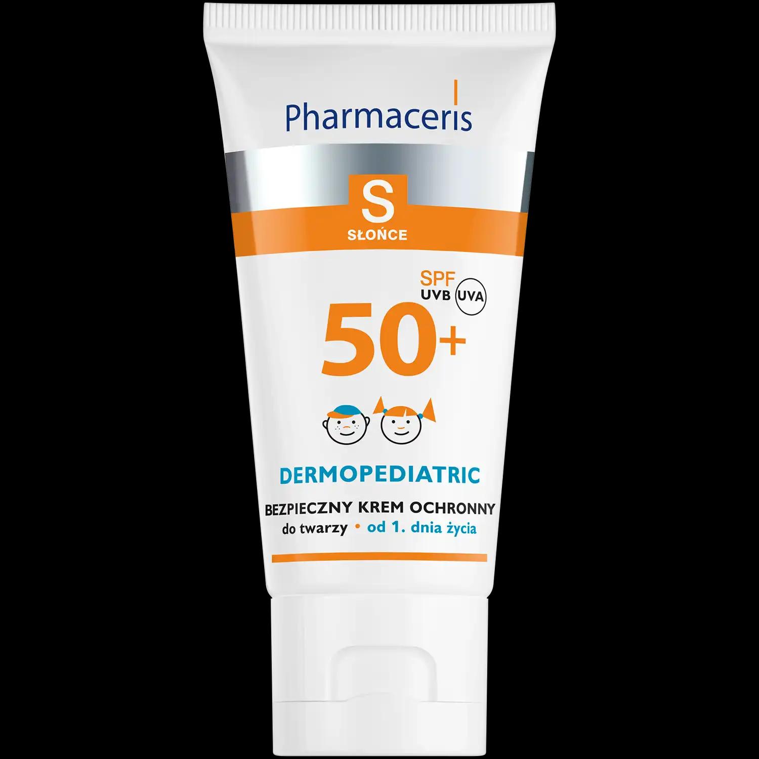 Pharmaceris S bezpieczny krem ochronny do twarzy dla dzieci z SPF50+, 50 ml