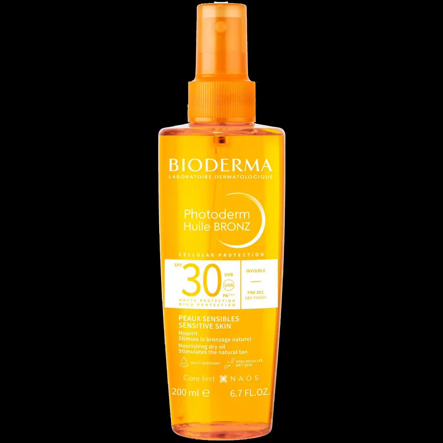 Bioderma Photoderm Huile Bronz suchy olejek przyspieszający opalanie z filtrem SPF30, 200 ml