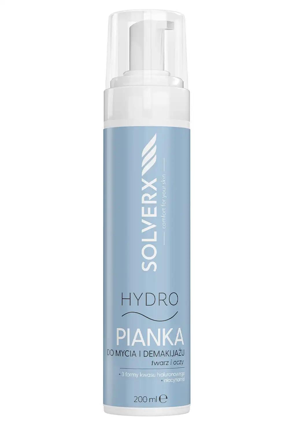 Solverx Hydro pianka do mycia twarzy i demakijażu, 200 ml