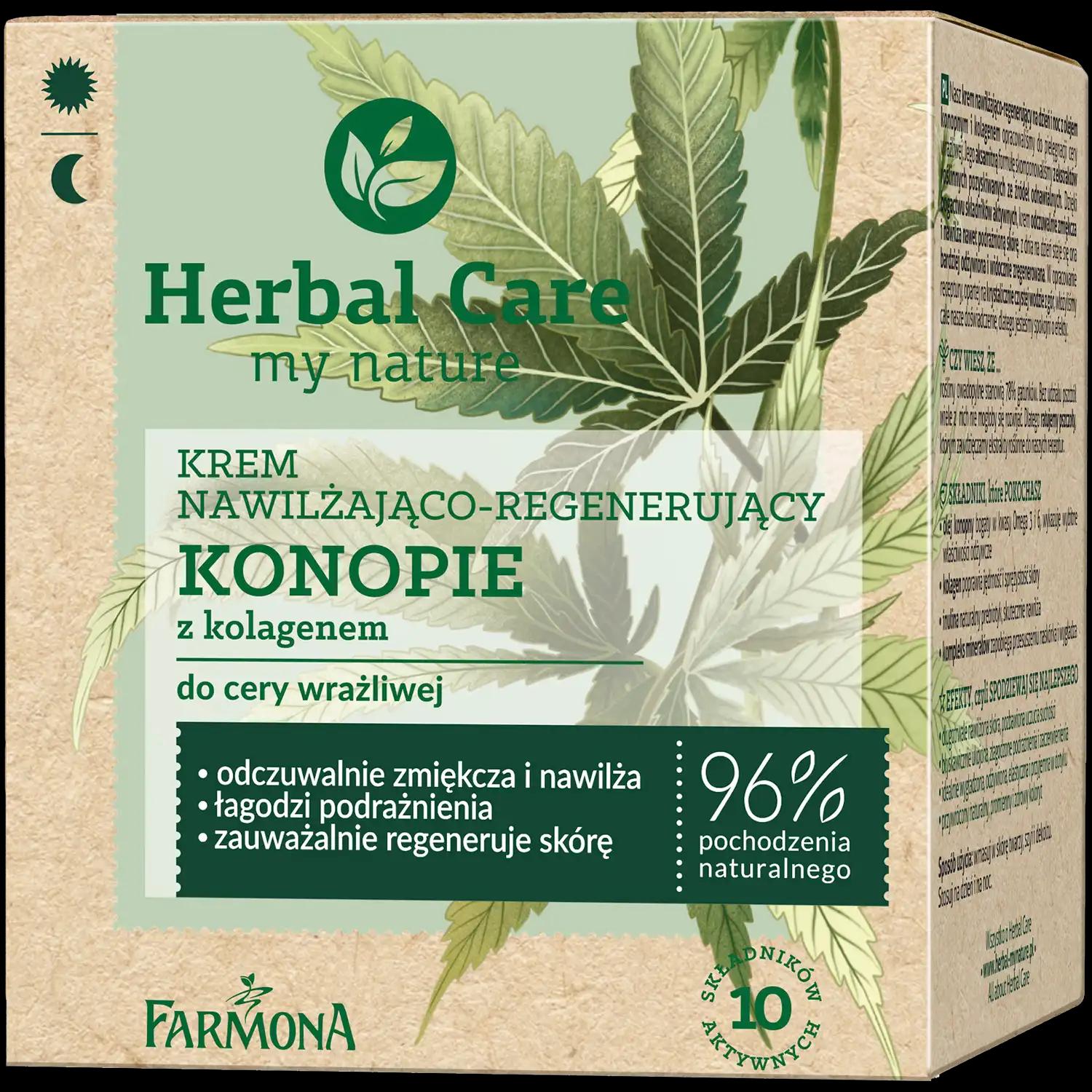 Herbal Care Konopie nawilżający krem z konopią do twarzy, 50 ml