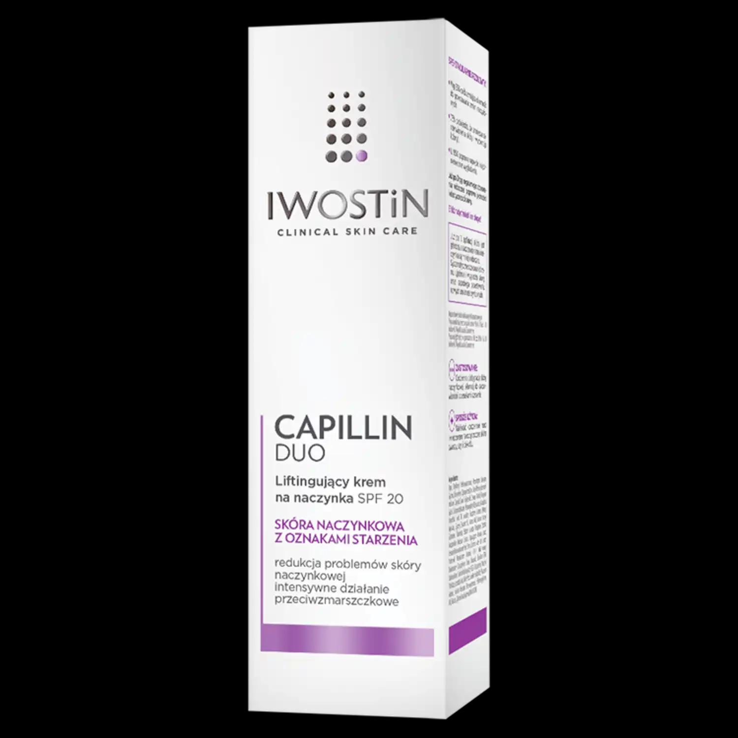 Iwostin Capillin Duo liftingujący krem na naczynka do twarzy SPF20, 40 ml