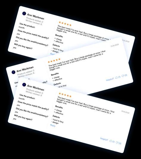 user reviews